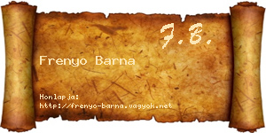 Frenyo Barna névjegykártya