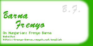 barna frenyo business card